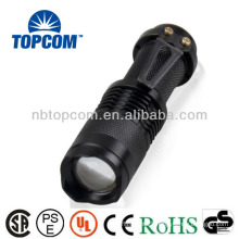 Mini 14500 battery cree XPE zoom small powerful led flashlight